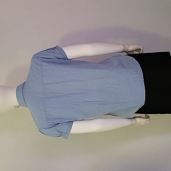 Vtg ARIAT Western Pintucked Metallic Pin Dot Puff Sleeve Snap Landgirl Shirt - Picture 6 of 8